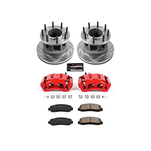 Power Stop Z23 Evolution Sport Front Caliper Brake Kit- Brake Rotor, Brake Caliper and Carbon-Fiber Ceramic Brake Pads For Ford F-350 Super Duty 2007-2011 [Model Specific]