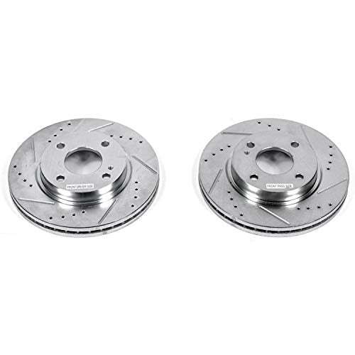 Power Stop AR85136XPR Evolution Front Drilled & Slotted Rotor Pair For Ford Fiesta 2011-2019/Ford Fiesta 2011-2019 [Vehicle Specific]