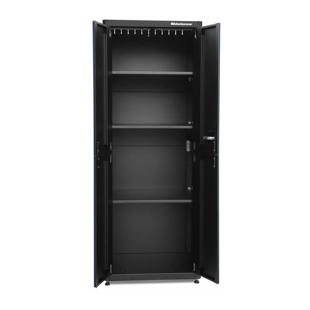 30.5" x 24" Montezuma 2-Door Locking Standing Cabinet for Garage Tool Storage, Black