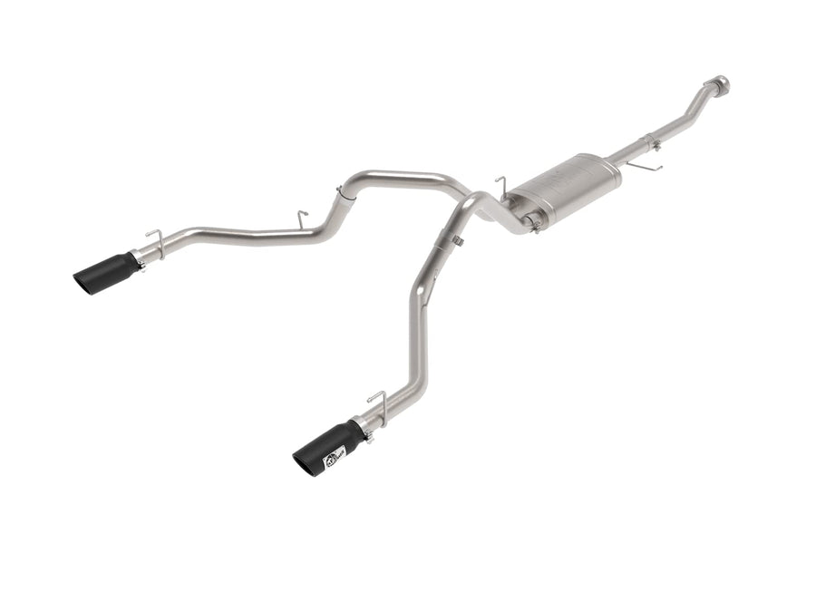 Vulcan Series aFe POWER 49-33127-B 3 IN 304 Stainless Steel Cat-Back Exhaust System w/Black Tips, fits Ford F-150 2021 V6-2.7L/3.5L (tt)/V8-5.0L