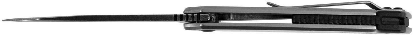 Misdirect Kershaw Pocketknife; 2.9 in. 4Cr13 Black-Oxide Blackwash Finish Blade, Stainless Steel Stonewash Finish Handle Equipped with SpeedSafe Assisted Opening, Flipper and Frame Lock (1365)
