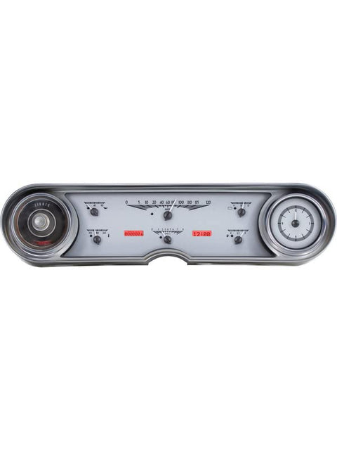 Dakota Digital VHX Gauge Instrument System VHX-65C-CAD-S-R Compatible with 1965-66 Cadillac Car Silver Alloy Red Backlighting
