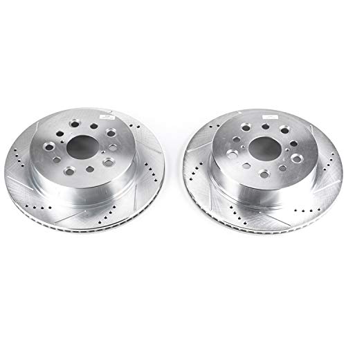 Rear Power Stop JBR939XPR Drilled & Slotted Rotor Pair For Lexus LS430 2001-2006 [Model Specific]