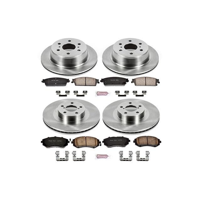 POWERSTOP Autospecialty KOE2751 Front and Rear Replacement Brake Kit-OE Brake Rotors & Ceramic Brake Pads