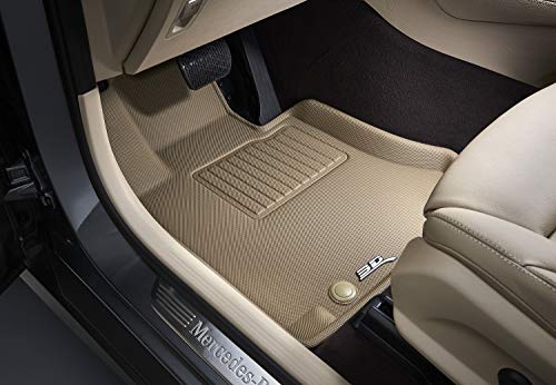 3D MAXpider Custom Fit Front Row All-Weather Floor Mat for Select Buck Enclave/ Chevrolet Traverse/ GMC Acadia Models - Kagu Rubber (Tan)