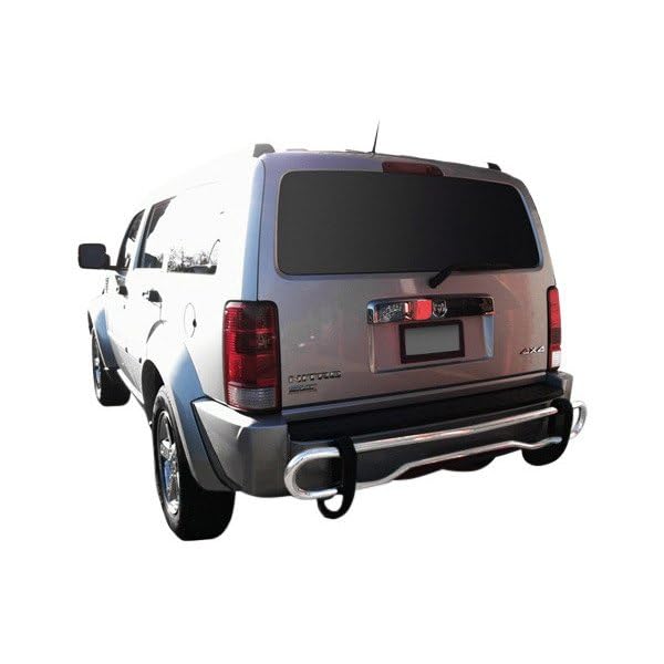 Rear Bumper Guard Black Horse Double Tube Stainless Steel Compatible with 2007-2011 Dodge Nitro|2008-2012 Jeep Liberty-8D071116SS