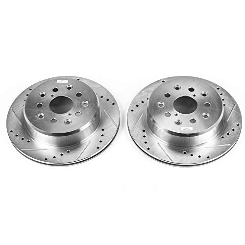 Rear Power Stop JBR717XPR Drilled & Slotted Evolution Rotor Pair
