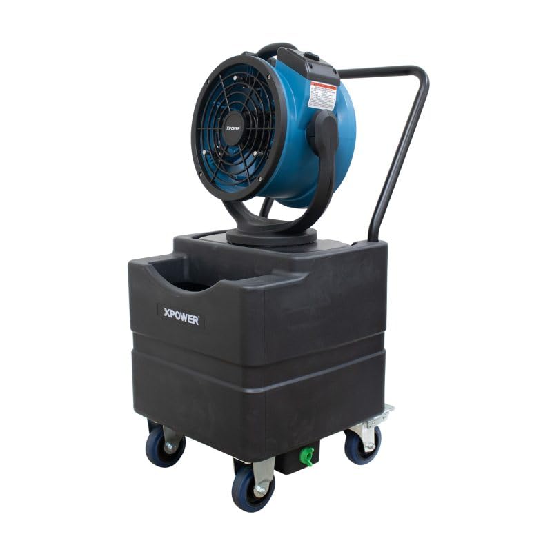 Multi-Purpose XPOWER FM-68WK Oscillatin Misting Fan with Built-In Water Pumo and WT-45 Mobile Water Reservoir