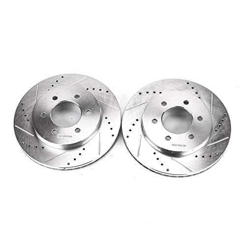 Power Stop Front AR8596XPR Drilled & Slotted Rotor Pair For Ford F-150 2004-2008, Lincoln Mark LT 2006-2008 [Model Specific]