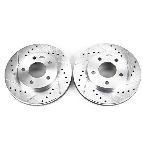 Power Stop AR8268XPR Evolution Front Drilled & Slotted Rotor Pair For Buick Rendezvous 2002-2007, Pontiac Aztek 2001-2005 [Model Specific]