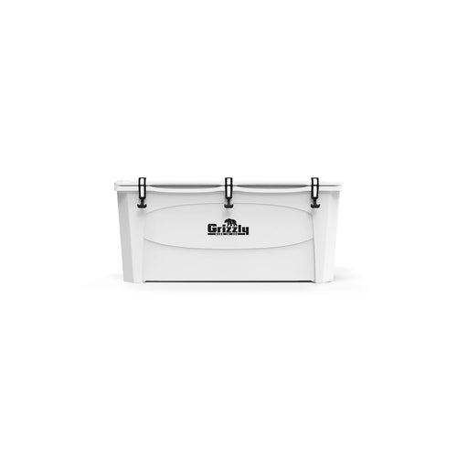 165 Cooler Grizzly | 165 qt Ice Chest Durable Rotomolded Insulated | Made in USA | Warranty for Life | for Beach Boat Camping Fishing Hunting | G165 | White