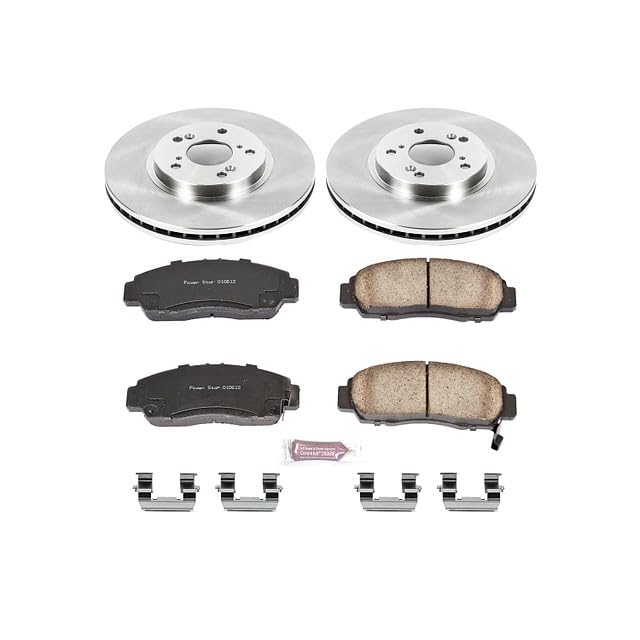 Power Stop KOE5392 Front Replacement Brake Kit-OE Brake Rotors & Ceramic Brake Pads For Acura TSX 2011-2014, Honda Accord 2011-2012 [Model Specific]