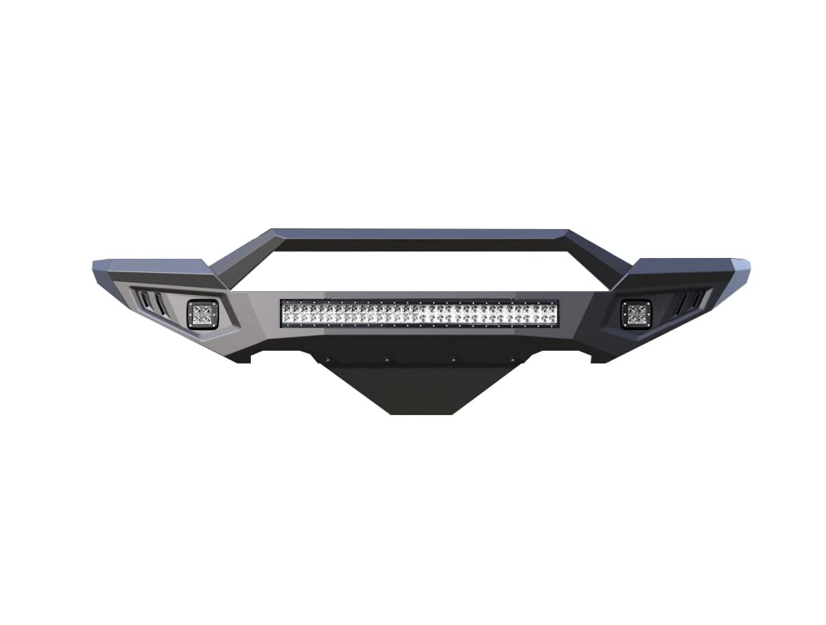 Armour II Heavy Duty Black Horse Front Bumper Kit Matte Black Compatible with 2015-2017 Ford F-150-AFB-F117-K2