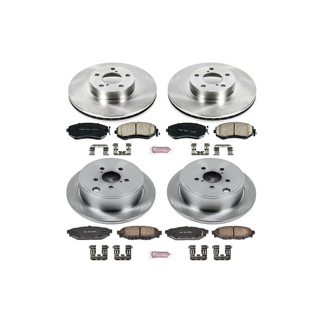 Power Stop KOE6112 Replacement Brake Kit-OE Brake Rotors & Ceramic Brake Pads For Subaru BRZ 2013-2016, Subaru Impreza 2011 [Model Specific]