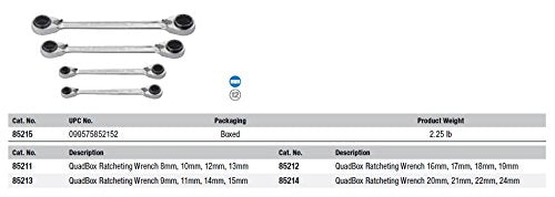 12 Pt. GEARWRENCH QuadBox™ Reversible Ratcheting Wrench Set, Metric - 85215 4 Pc.