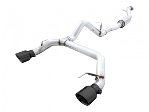 2021+ Ford Bronco AWE Tuning 0FG Dual Rear Exit Exhaust w/Diamond Black Tips & Bash Guard - 3015-33456