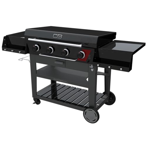 36" Charbroil Performance Series Deluxe Propane Gas Griddle with Cart 4 Burner Flat Top Grill, Black - 463285924