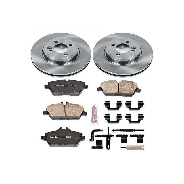 Power Stop Autospecialty KOE6066 Front Replacement Brake Kit-OE Brake Rotors & Ceramic Brake Pads For Mini Cooper 2007-2010 [Model Specific]