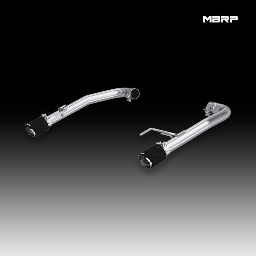 15-17 Ford Mustang GT MBRP 5.0L T304 Stainless Steel 2.5in Axle-Back with Carbon Fiber Tips - S72763CF