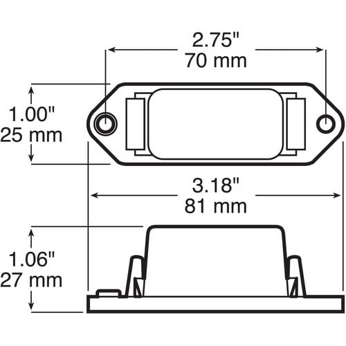 Blue Peterson Manufacturing V107WB 3.18"x1.00" LED Strobe Light (Inc Acsry Light Rectangle), 1 Pack