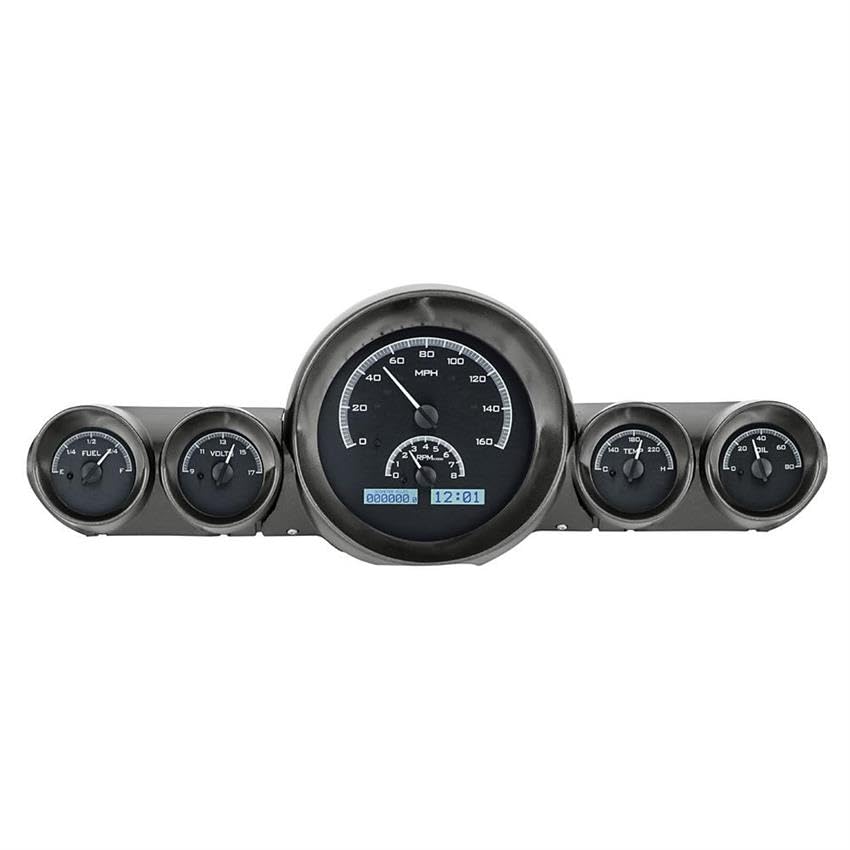 Black Alloy Style Face, 1959-60 Chevy Impala VHX System, White Display by Dakota Digital