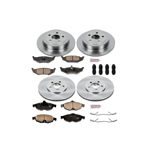 POWERSTOP Autospecialty KOE1685 Front and Rear Replacement Brake Kit-OE Brake Rotors & Ceramic Brake Pads For Chrysler Sebring 2001-2006 [Model Specific]