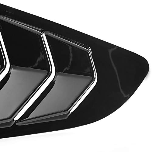 Quarter 1/4 Side Window Louver Cover ABS Glossy Black Compatible with SPEC-D TUNING 2015-2018 Ford Mustang