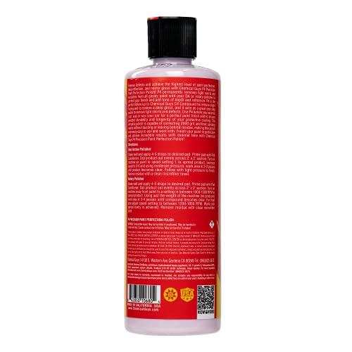 Chemical Guys Precision P4 Paint Perfection Polish - Scratch Remover & Swirl Remover for Cars, Trucks, Motorcycles, & SUVs, Fixes Paint Imperfections & Towel Marks, Restores Gloss & Clarity, 16 oz