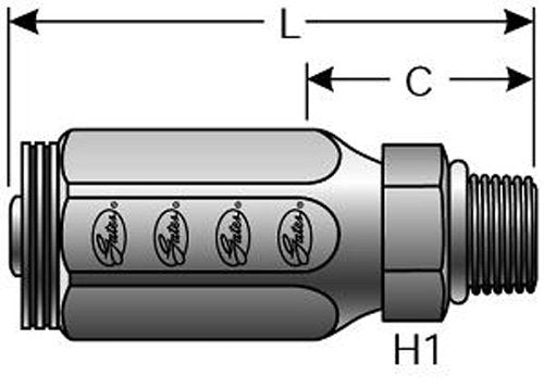 Gates Field Attachable Type T 8C2AT-10RMB for G2 Hose, 2 Wire, Male O-Ring Boss, 1/2" ID