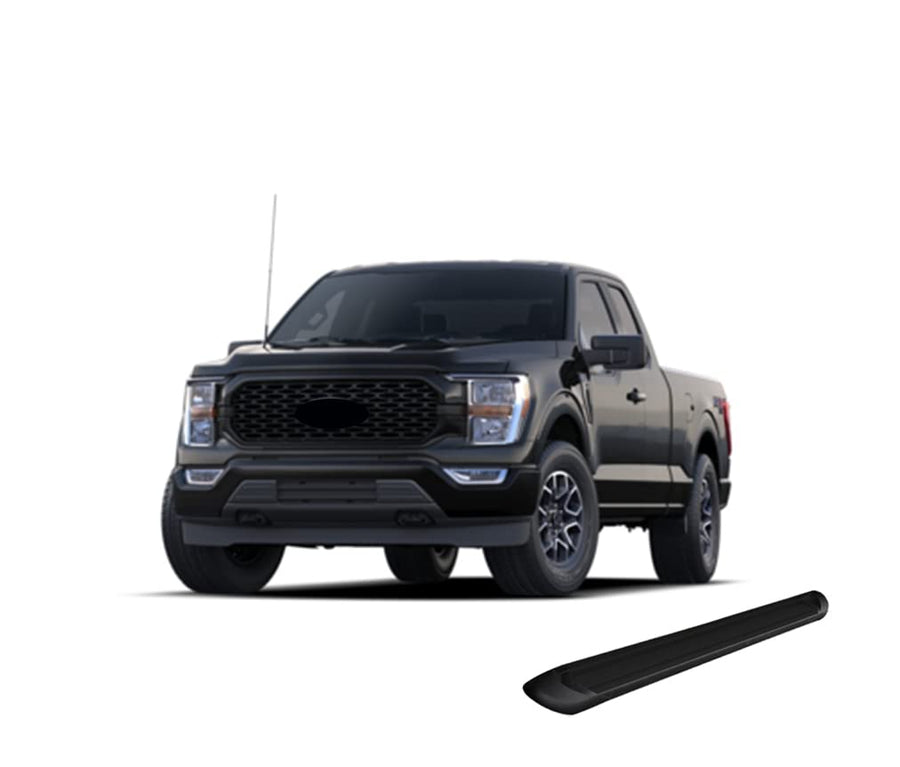 Black Aluminum Black Horse Transporter Running Boards Compatible with 2015-2024 Ford F-150 Super Cab / 2017-2024 F-250 350 450 550 Super Duty Super Cab