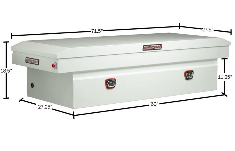 Saddle Box Weather Guard Steel Full Extra Wide White
