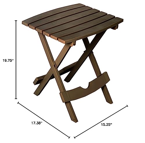 Quik Fold Adams Patio Side Table, Resin, Earth Brown