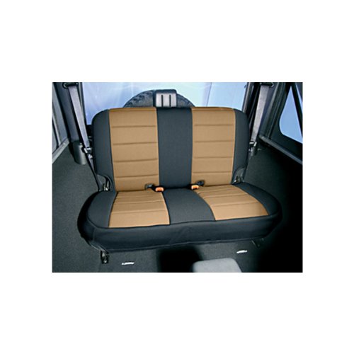 13261.04 Rugged Ridge Seat Cover, Rear, Neoprene Tan; 97-02 Jeep Wrangler TJ