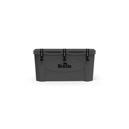 75 Cooler Grizzly | 75 qt Ice Chest Durable Rotomolded Insulated | Made in USA | Warranty for Life | for Beach Boat Camping Fishing Hunting | G75 | Stealth Gray