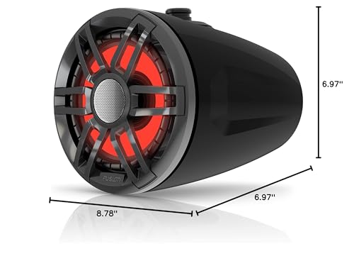 Fusion Garmin XS Series Marine Wake Tower Speakers, 6.5" 200-Watt Sports Black, A Brand