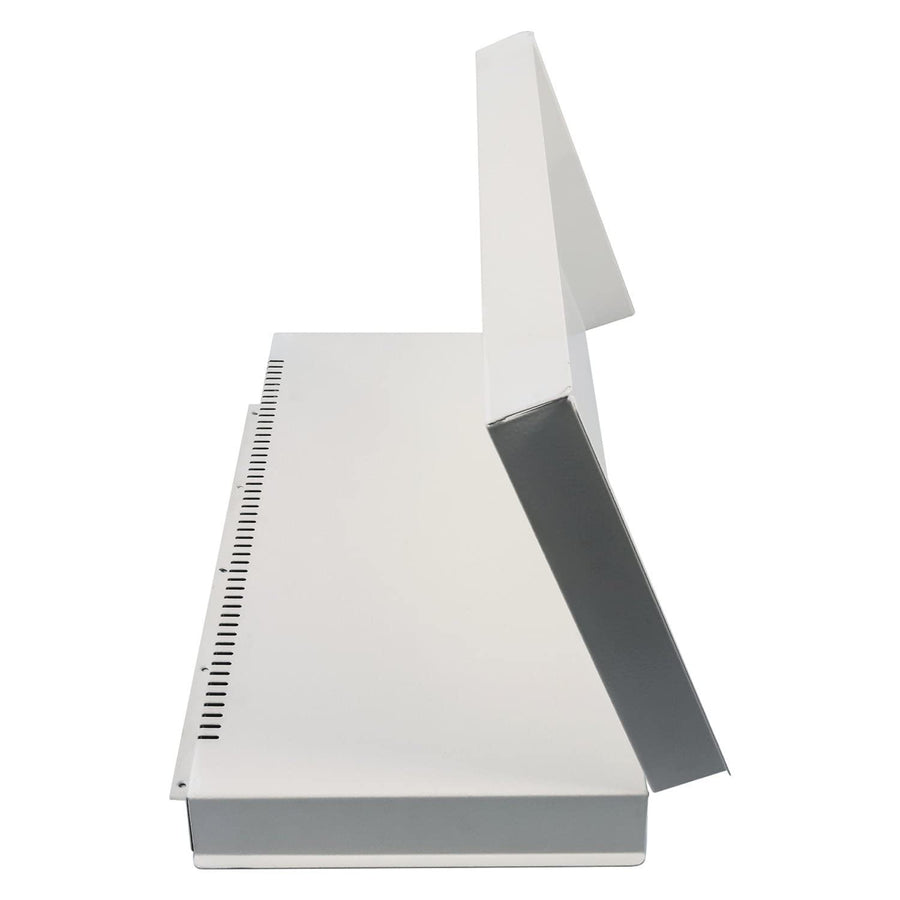 Camco Stove Top Cover/RV Camper | Features Hinged Design for Easy Access to Front Burners & Fits Most 3 or 4 Burner RV/Boat Stoves | Crafted of 20-Gauge Steel w/Powder-Coated Finish | White (43557)