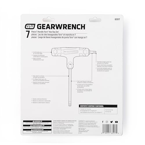 7 Piece GEARWRENCH T-Handle Torx® Key Set - 83517