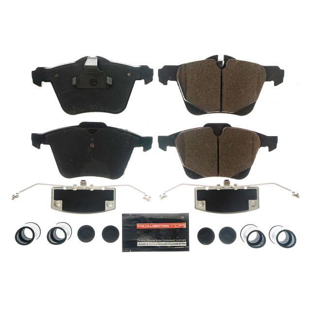 Power Stop Z23-1751 Z23 Evolution Sport Carbon Fiber Infused Ceramic Brake Pads with Hardware For Jaguar F-Type 2014-2021 [Model Specific]