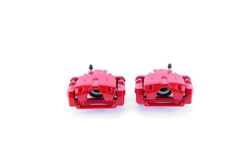 Power Stop S4904 Rear Pair of High-Temp Red Powder Coated Calipers For Cadillac SRX 2004-2009 [Model Specific]