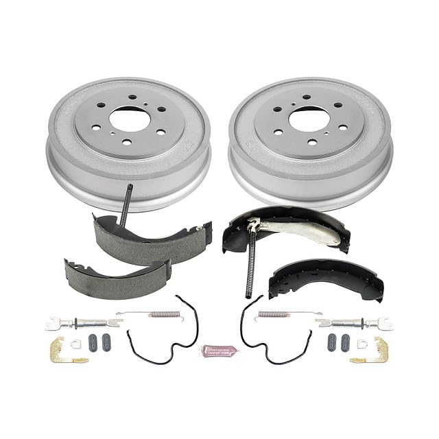 Power Stop Rear KOE15394DK Autospecialty Brake Kit with Brake Drums and Ceramic Brake Pads For 2005 2006 2007 2008 Chevy Silverado 1500 GMC Sierra 1500 [6 Lug Application Specific]