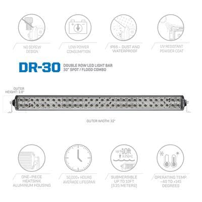 DOUBLE ROW LIGHT BAR Pro Comp 30IN WHT CMB - EXP75230