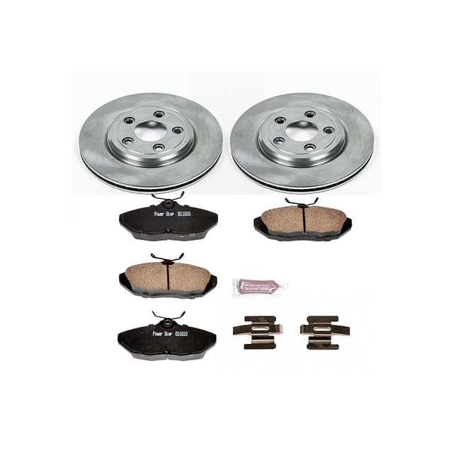 POWERSTOP Autospecialty KOE1360 Rear Replacement Brake Kit-OE Brake Rotors & Ceramic Brake Pads For Jaguar S-Type 2000-2002 [Model Specific]