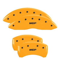 MGP Yellow Powder Coat Finish Caliper Covers 28190SMGPYL, Black Characters, Set of 4