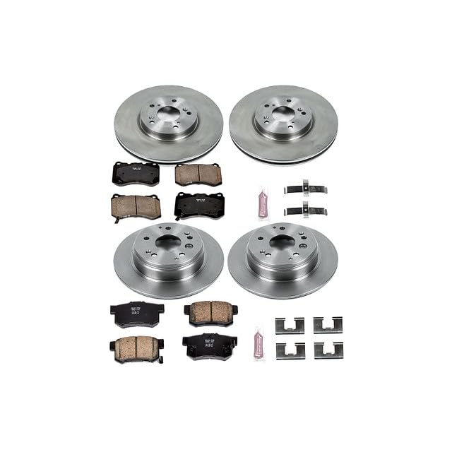 POWERSTOP Autospecialty KOE2718 Front and Rear Replacement Brake Kit-OE Brake Rotors & Ceramic Brake Pads For Acura TL 2004-2008 [Model Specific]