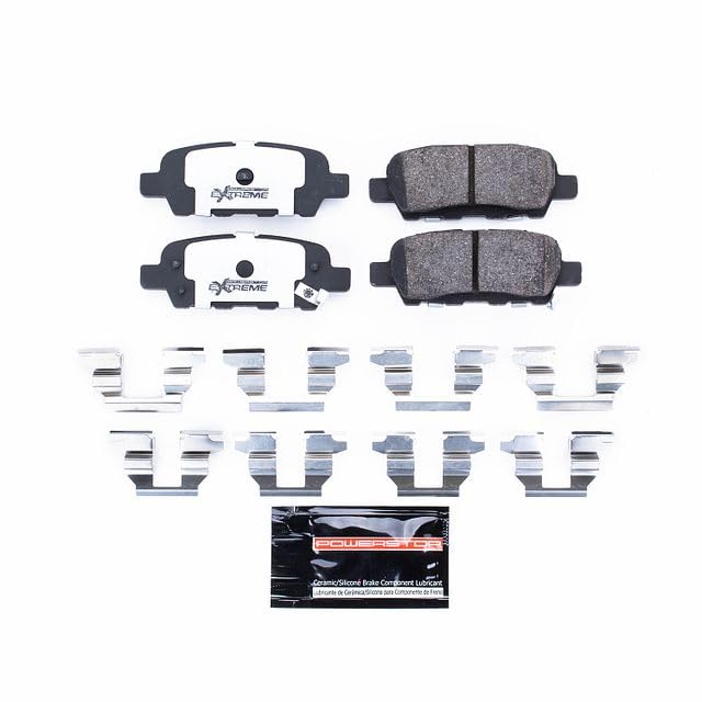Power Stop Rear Z26-905 Brake Pads with Hardware For Infiniti EX35 FX35 G35 G37 M35 M37 M45 M56 Q50 Q60 Q70 QX60 QX70 Nissan 350Z 370Z Altima Juke Maxima Murano Pathfinder Quest Sentra