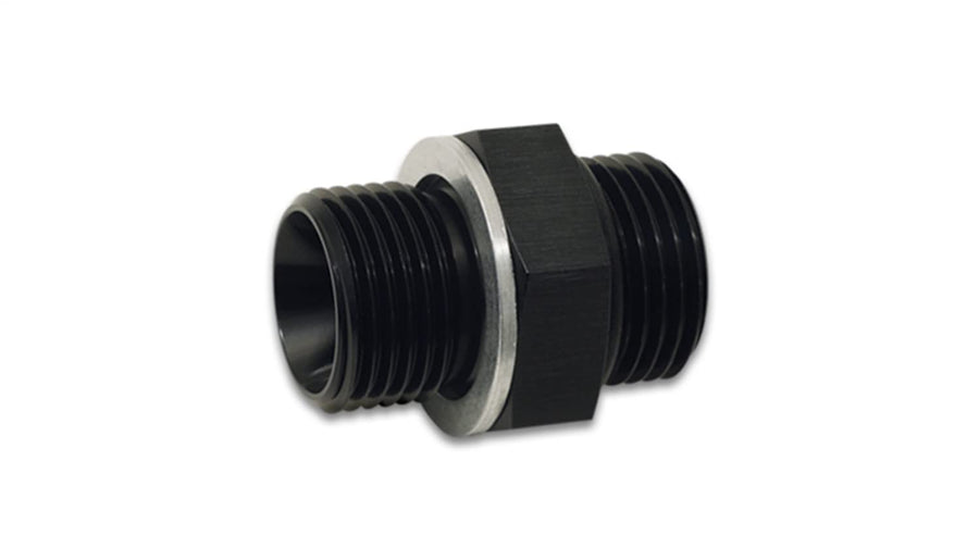 Adapter – Fitting – Straight – 6 AN Male O-Ring to 18 mm x 1.500 Male – Crush Washer Included – Aluminum – Black Anodized – Each