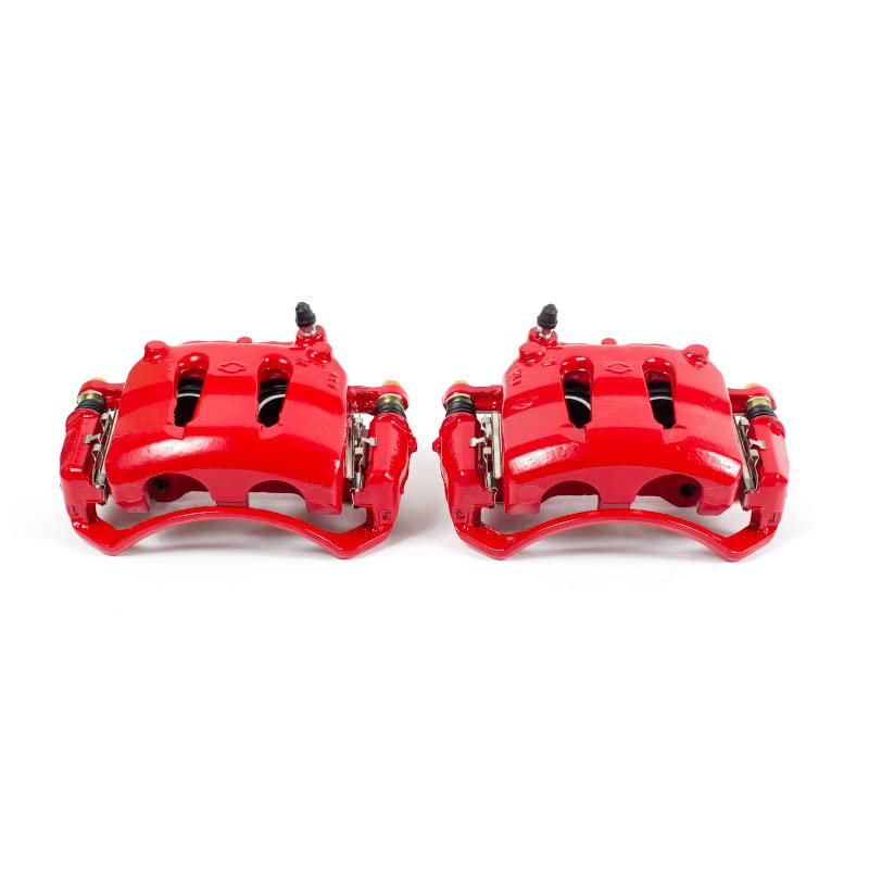 Power Stop Pair of High-Temp Red Powder Coated Front Calipers For Nissan 720, Nissan D21, Nissan Frontier, Nissan Pathfinder, Nissan Pickup [Model Specific]