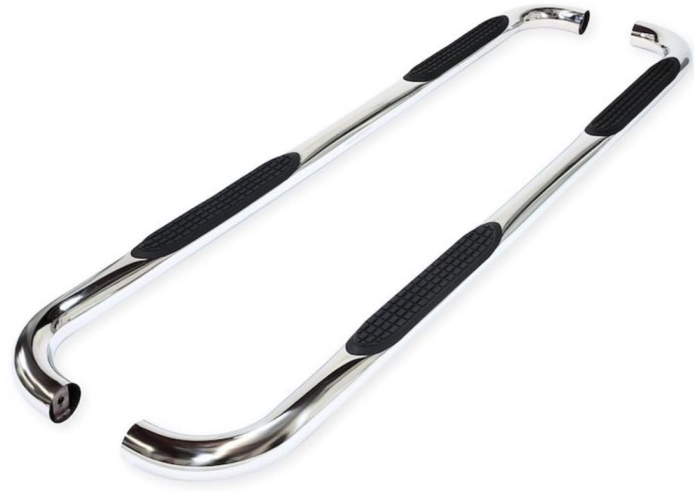 TrailFX Nerf Bars 2021-2025 Fits Ford Bronco Sport Polished 3 Inch Round Bent Stainless Steel with Step Pads Rocker Panel Mount Running Boards with Mounting Hardware TrailFX A0065S