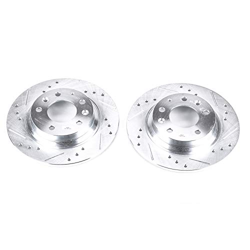 Power Stop Rear JBR999XPR Drilled & Slotted Evolution Rotor Pair For Ford Fusion, Lincoln MKZ, Lincoln Zep, Mazda 6, Mazda 626, Mazda MX-5 Miata, Mazda Prot, Mercury Milan [Model Specific]