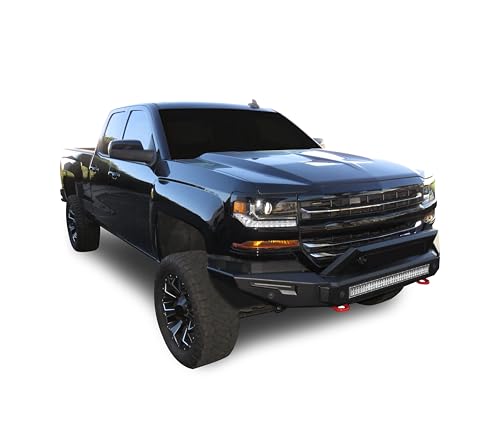 Heavy Duty Black Horse Armour II Modular Front Bumper Modular Matte Black Compatible with 2019-2021 Chevrolet Silverado 1500-AFB-SI17-K2